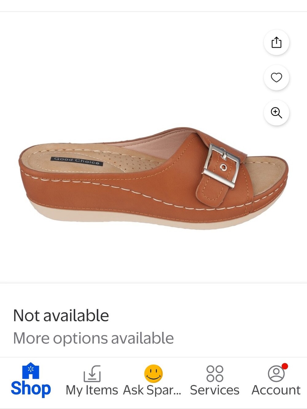 Good Choice Tan Buckle Wedge Slide - Women's Casual Comfort Wedge - Picture 4 of 17